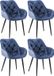 CLP Tanna Set van 4 eetkamerstoelen - Velours - Blauw