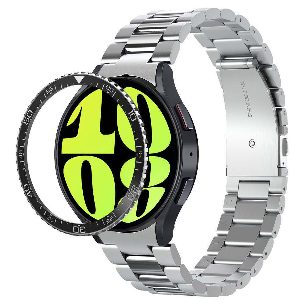 Spigen Bezel Tune Screen Protector for Samsung Galaxy Watch 6 (44mm) - Black - Stainless Steel