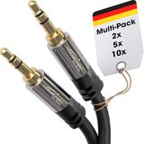 KabelDirekt Aux audio jack kabel 3,5mm 5x2m metaal