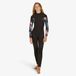 Tribord Combinaison de surf pour filles 500 néoprène 4/3 mm noir rouge