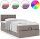 vidaXL Lit coffre avec matelas et éclairage LED, taupe, 80x200 cm, rembourré