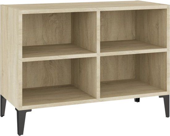 vidaXL Tv-meubel met metalen poten 69,5x30x50 cm sonoma eikenkleurig