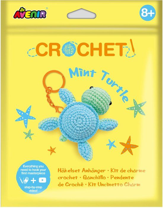 Avenir Leren Haken - Mint Turtle - 7X6,5Cm - Sleutelhanger - 8 Jaar