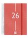 Finocam Spiraalkalender 2026, 1 dag per pagina, januari - december (12 maanden), jaarplanner 2026, met elastiek, omslag van polypropyleen, spiraalbinding, rood, Catalaans