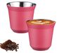 Lot de 2 tasses à expresso - parois épaisses, isolées, 80 ml, rose