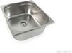 Évier en inox, 1 1/2", dimensions 354x325x150 mm. Convient pour utilisation comme lavabo, sur un stand de marché ou dans un snack