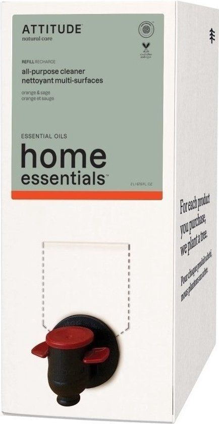 Attitude Home essentials refill allesreiniger sinaasappel & salie 2 liter