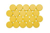 MAUL Magneet MAULpro rond 20 stuks 0,6 kg kunststof Ferriet bruchsicher erodiert lackiert Ø 2.9 x 1.1 cm geel