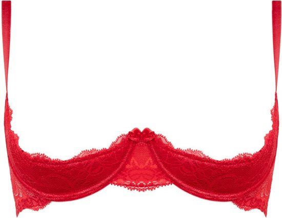 Kanten Kwart Cups BH Marzia - Rood - 2XL/XXL
