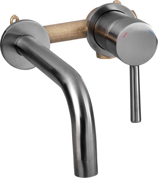 Differnz Kraan Inbouw koud/warm rechts Gunmetal 30.416.15
