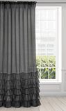 Eurofirany Gothic gordijn glad volant met ruches transparant gordijn plooiband 1 st. doorzichtig, elegant hoogwaardig glamour slaapkamer, woonkamer, lounge, stof, zwart, 140 x 250 cm