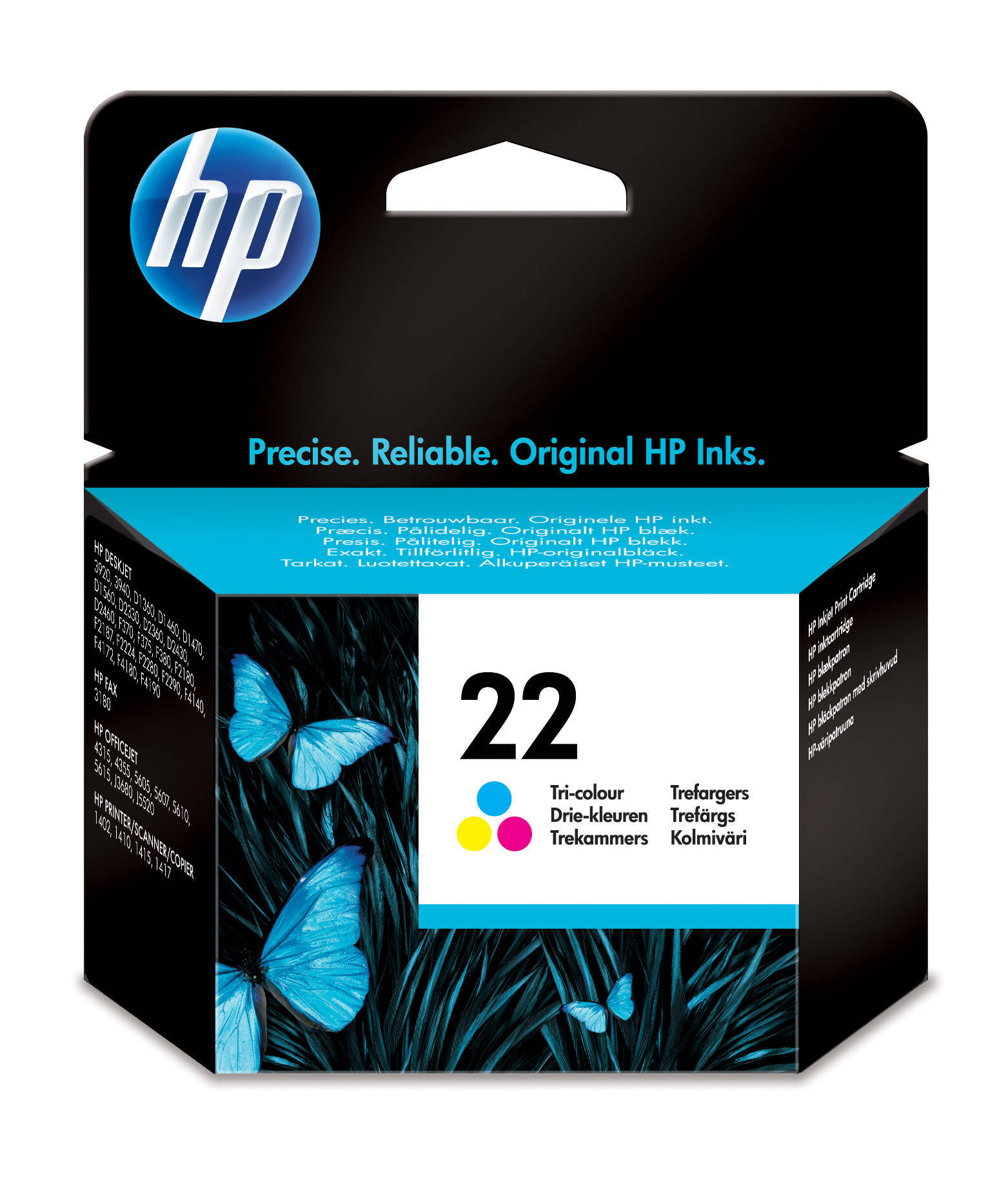 HP 22 originele drie-kleuren inktcartridge multi pack / cyaan, geel, magenta