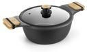 Stelpan Casserole en aluminium de 28 cm, antiadhésive, sans , compatible induction, de couleur noire