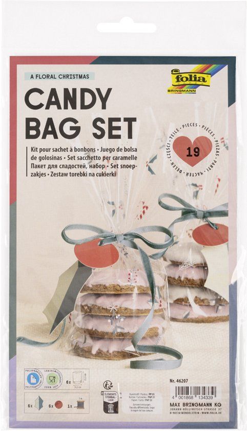 folia Snoepzakjes Set 'Floral Christmas