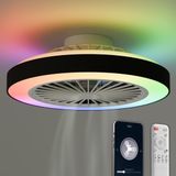 Avacy Plafondventilator met Verlichting - Zwart - ⌀ 50cm