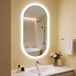 Ova LED-miroir de salle de bain - Miroir mural ovale - 50x100 cm - Éclairage arrière - Antibuée - Capteur tactile avec fonction mémoire - IP44