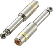 SpeaKa Professional SP-6672048 KCA-635 Jackplug / Cinch Audio Adapter [1x Jackplug male 6,3 mm - 1x Cinch-koppeling] Zilver