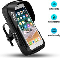WZ W&Z® Telefoonhouder fiets waterdicht met 360 graden rotatie - voor scooter & motor - Zwart