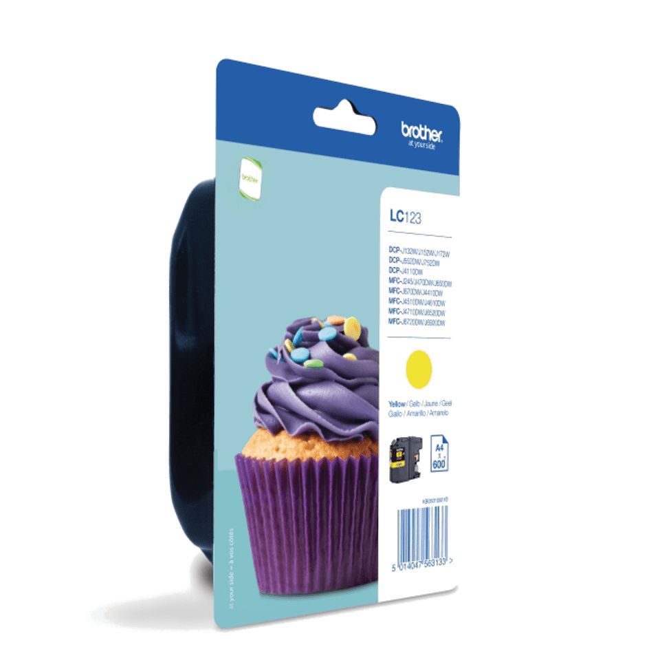 Brother LC-123Y Gele inktcartridge - Origineel - 600 pagina's