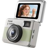 ELVANZA Mini-zakcamera, digitale zakcamera, CCD-stijl camera, uitklapbaar scherm + schoonheidsfilters, HD-zakcamera, 32 GB groen