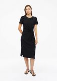s.Oliver Midi jersey jurk met knoopdetail