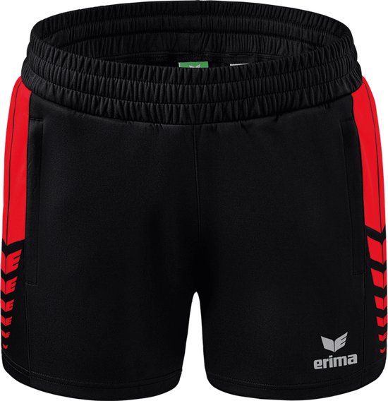 Erima Six Wings Worker Short Kinderen - Zwart / Rood - Maat 128