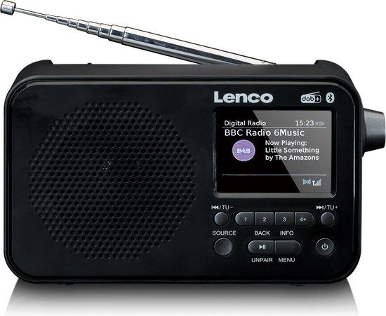 Lenco PDR-036BK - DAB/FM Radio with Bluetooth - Black