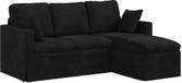 vidaXL Bank Zwart Fluweel 198 x 134 x 80 cm