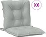 vidaXL Stoelkussens - Lage Rug - Set van 6 - Stof - Lichtgrijs