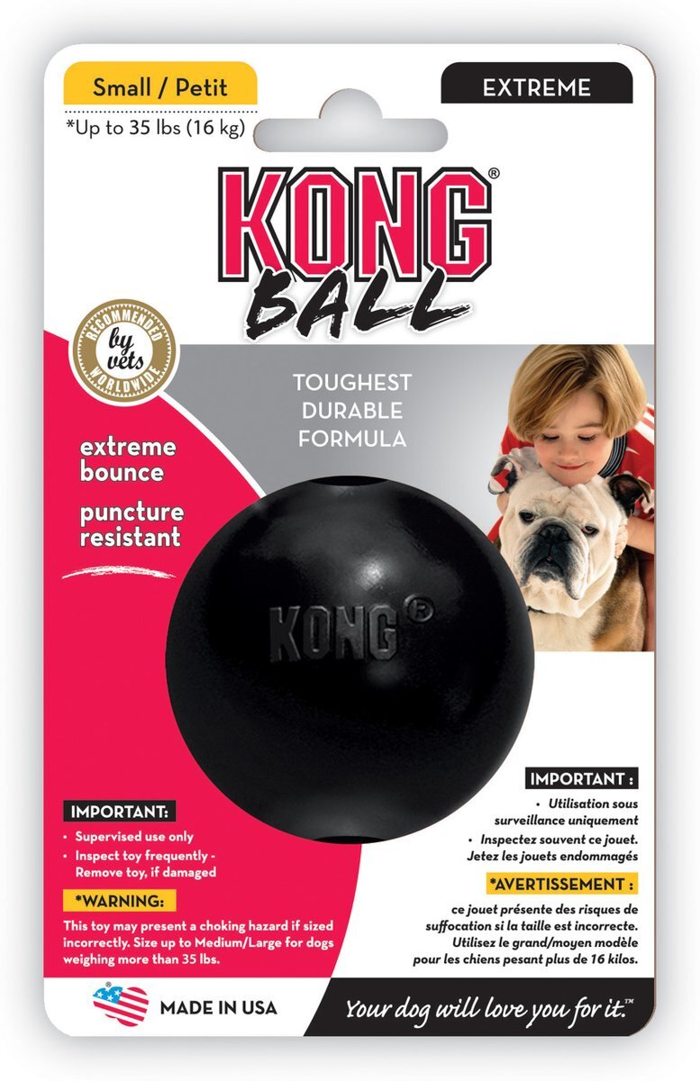 Kong x-Treme Rubber Bal Small - Bal - 166 mm x 102 mm x 56 mm - Zwart