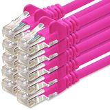 1aTTack.de – LAN-netwerkkabel – 0,5m – Gigabit RJ45 – 10 stuks - magenta