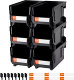 VEVOR Stapeldozen, 377x215x180mm (6-Pack), Zwart