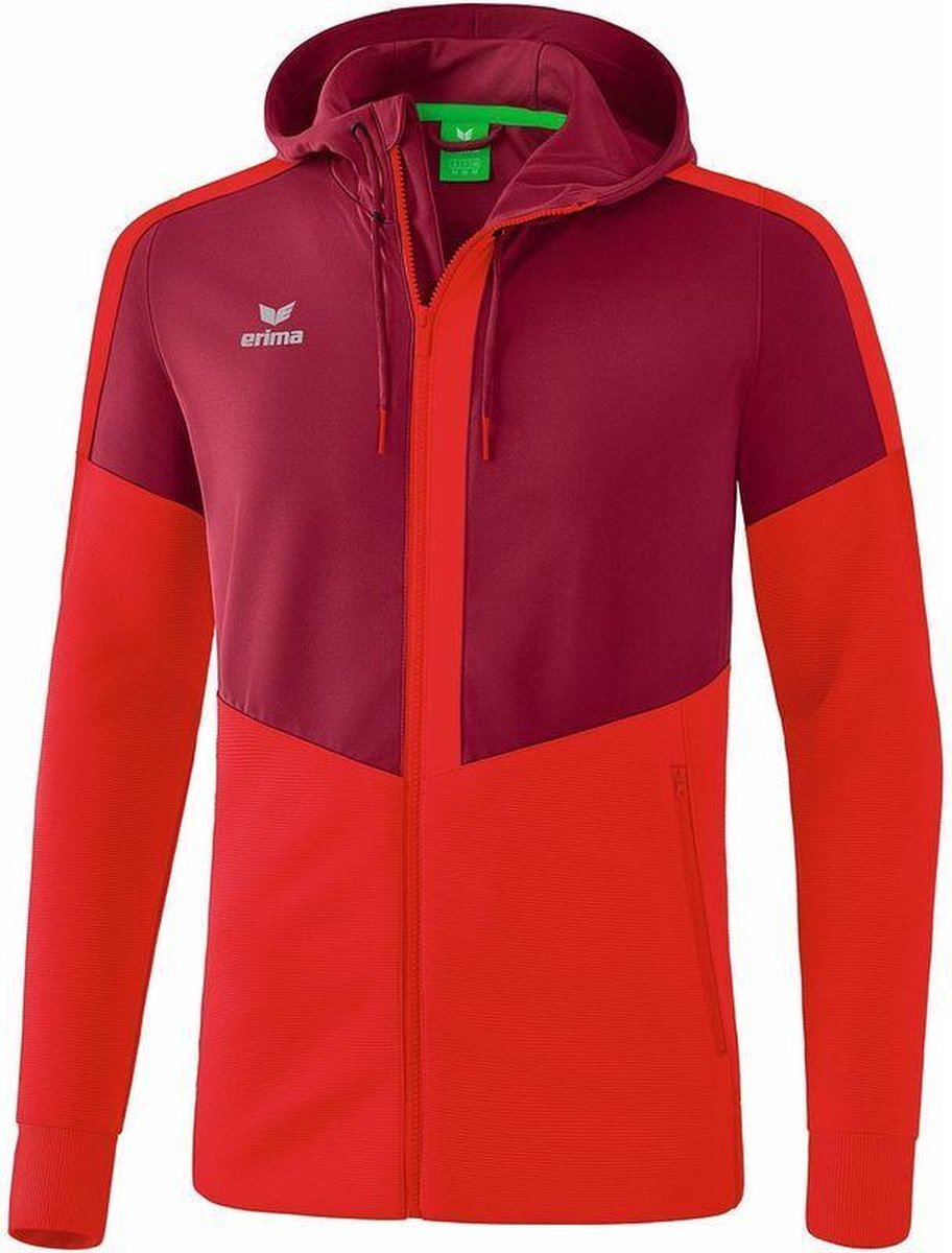 Erima Squad Trainingsjack Met Capuchon Bordeaux-Rood Maat 3XL