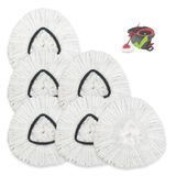 CLEAN PIONEER Set van 6 vervangende dweilkoppen compatibel met Spin EasyWring Triangle Spin Mop