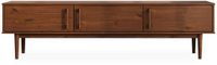 IDIMEX Lowboard TECCA 180 cm met 3 deuren van massief hout – afwerking in kastanje