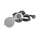 LEGRAND, Incara Disq 80, USB A+C oplaadstopcontact, FTP Cat. 6 RJ 45 datadoos, tafelstopcontact, inbouwstopcontact, meervoudige oplader, 15 W, 2 m kabel, 2P+E-stekker, zwart met metalen sluiting