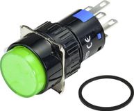 TRU COMPONENTS TC-9219048 Verlichte druktoets 250 V/AC 3 A 1x aan/(uit) Moment Groen (Ø) 18 mm IP65 1 stuk(s)