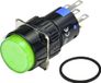 TRU COMPONENTS TC-9219048 Verlichte druktoets 250 V/AC 3 A 1x aan/(uit) Moment Groen (Ø) 18 mm IP65 1 stuk(s)