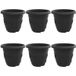 Maison Exclusive - Lot de 6 pots ronds pour fleurs, couleur noire, diamètre 34 cm, hauteur 28 cm, en plastique