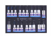KING TONY 9-4129PRV Bit Socket Set voor Eva Trolley, 1/2 Inch Drive, 19 Stuks