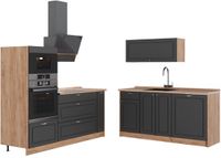Vicco Keuken Fame-Line, Anthrazit-Gold Landelijk/Goudkleurig Eiken, 340 cm