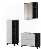 Vicco Badkamermeubelset Karen, Wit/Antraciet, 3 delen