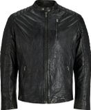 Jack & Jones Heren Jas zomer Richard Leather Jacket Zwart Maat S