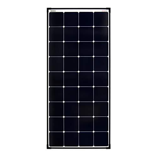 EnjoySolar Mono Ultra SunPower Back-Contact Zonnepaneel, 120 W, 12 V, fotovoltaïsche module met zwart frame en witte bakplaat, ideaal voor camper, tuinhuisjes, boot