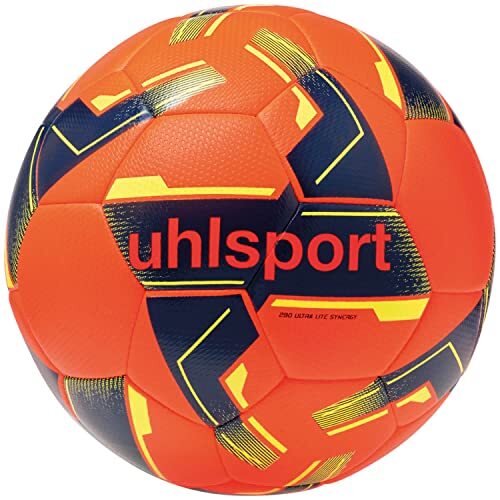 Uhlsport 290 Ultra LITE Synergy, Junior voetbal speelbal trainingsbal, voor kinderen tot 10 jaar, fluo oranje/marine/fluo g - maat 3