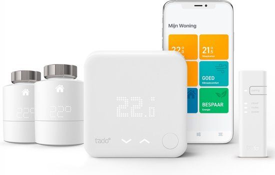 tado° Slimme Thermostaat Starterkit V3+ - Inclusief 2 Slimme Radiatorknoppen