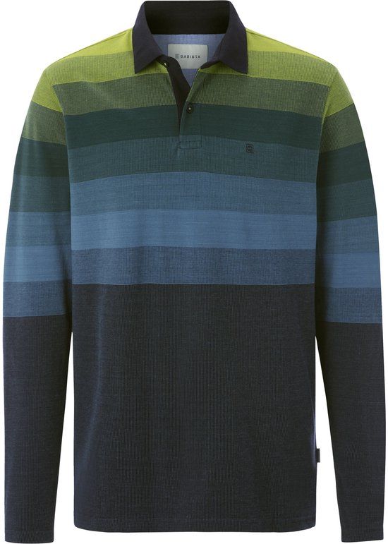 Babista heren Poloshirt Met Lange Mouwen - 60/62 - donkerblauw - Plus Size