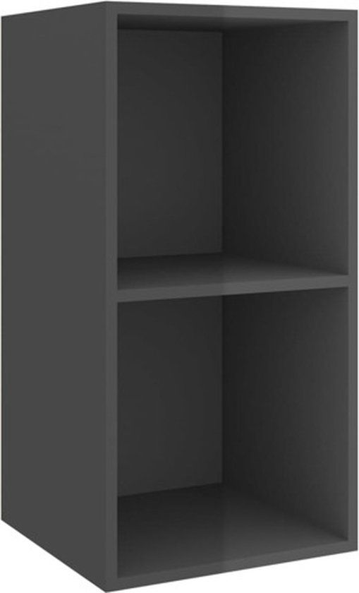 vidaXL Tv-wandmeubel 37x37x72 cm bewerkt hout hoogglans grijs