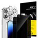 NEW'C 2 x Privacy Screen Protector voor iPhone 14 Pro (6,1 inch) en 2 x Camera Lens Protector - Gehard Glass Schermbeschermer - Ultrabestendig- Verbeterde Privacyhoek van 28 Graden