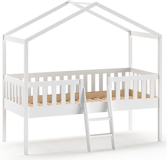 Vipack Kinderbed Dallas 90x200cm - Halfhoogslaper - Wit